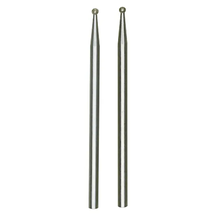 Proxxon Muela diamantada N.º 28212 - Forma cabezal: Cabeza esférica, Diámetro cabeza: 1 mm - Dos fresas rotativas de carburo de tungsteno para grabado de precisión. Ideal para detalles finos en materiales.