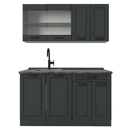 Vicco  Singleküche R-Line Anthrazit Landhaus/Anthrazit, AP Anthrazit