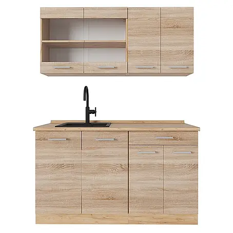 Vicco  Singleküche R-Line Sonoma/Goldkraft Eiche ohne Arbeitsplatte
