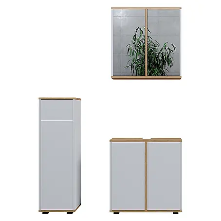 Vicco Badmöbel-Set Didi, Weiß/Artisan-Eiche 60 cm