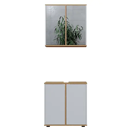 Vicco  Badmöbel-Set Didi Weiß/Artisan 2 Teile, Unterschrank 60 cm