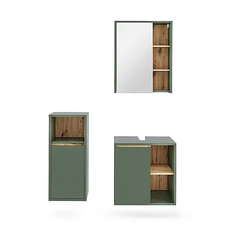 Vicco  Badmöbel-Set Viola Grün/Artisan 3 Teile