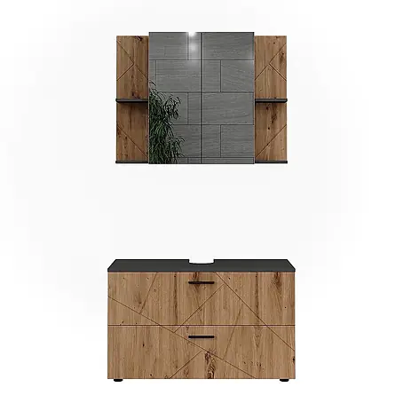 Vicco  Badmöbel-Set Irma Anthrazit/Artisan 2 Teile