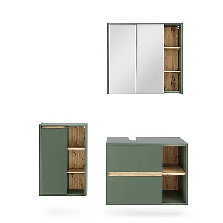 Vicco  Badmöbel-Set Viola Grün/Artisan 3 Teile