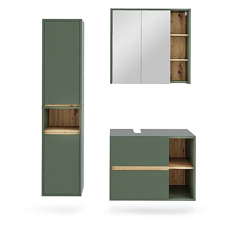 Vicco  Badmöbel-Set Viola Grün/Artisan 3 Teile