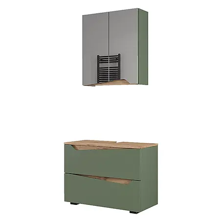 Vicco  Badmöbel-Set Marelle Grün/Artisan 2 Teile