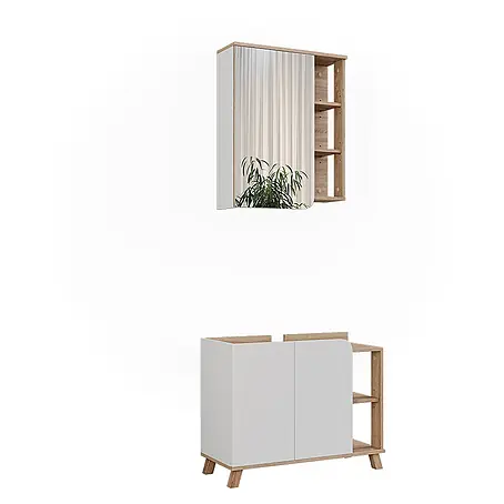 Vicco  Badmöbel-Set Karen Sonoma/Weiß 2 Teile
