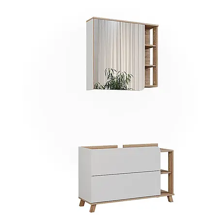 Vicco  Badmöbel-Set Karen Sonoma/Weiß 2 Teile