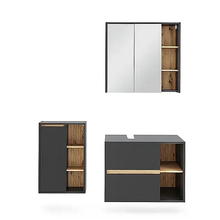 Badmöbel-Set Viola 80 cm Grau Art.-Nr. 55226