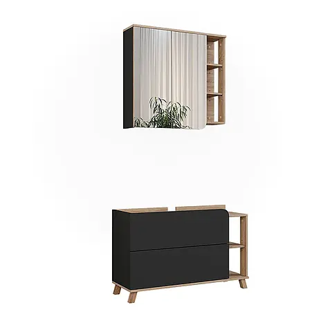 Vicco  Badmöbel-Set Karen Sonoma/Anthrazit 2 Teile
