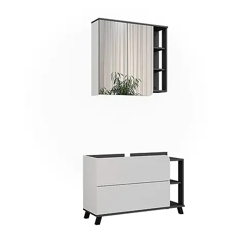 Vicco  Badmöbel-Set Karen Anthrazit/Weiß 2 Teile