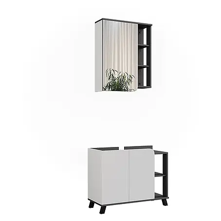 Vicco  Badmöbel-Set Karen Anthrazit/Weiß 2 Teile