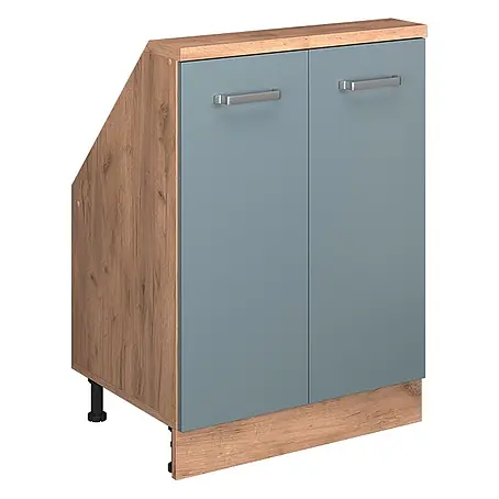 Vicco  Schrankküche R-Line Blau-Grau mit 2 Türen