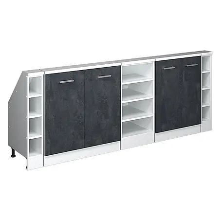 Vicco  Küchenleerblock R-Line Schwarz Beton 5er Set