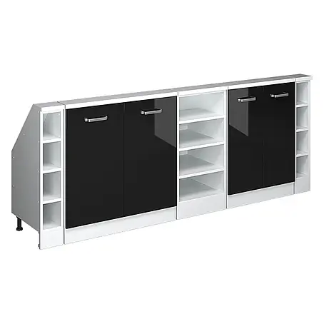 Vicco  Küchenleerblock R-Line Schwarz Hochglanz 5er Set