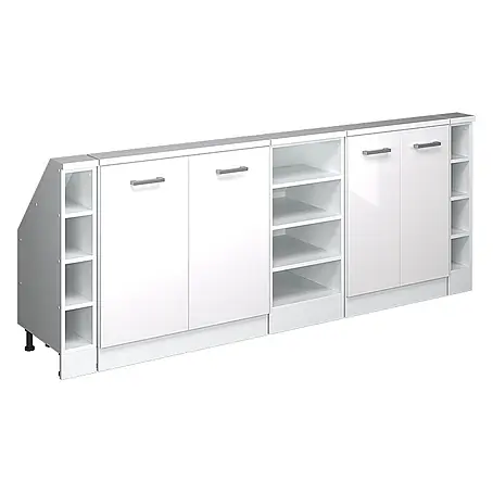 Vicco  Schrankküche R-Line Weiß Hochglanz 5er Set