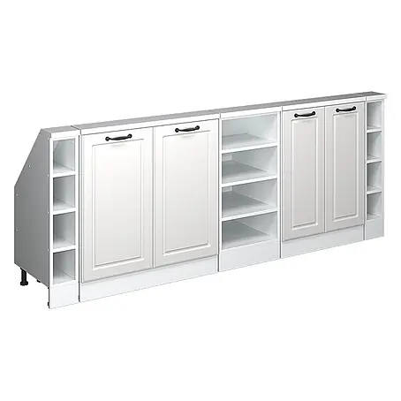 Vicco  Schrankküche R-Line Weiß Landhaus 5er Set
