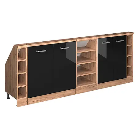 Vicco  Küchenleerblock R-Line Schwarz Hochglanz 5er Set