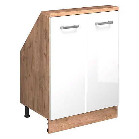Vicco  Küchenleerblock R-Line Weiß Hochglanz mit 2 Türen