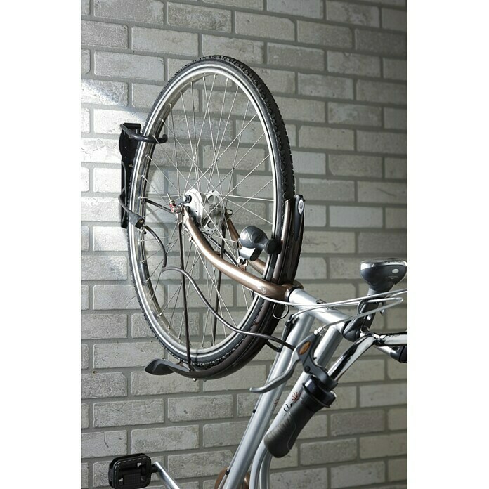 Mottez Gancho de pared para bicicletas B865V (Apto para: 1 bicicleta, Negro)