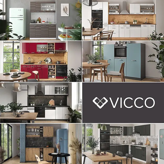 Vicco Singleküche R-Line Anthrazit/Goldkraft Eiche zweifarbige Schränke, AP Eiche - Anthrazit, Mit AP Eiche - Verschiedene modulare Küchenzeilen in unterschiedlichen Farben und Stilen von VICCO.