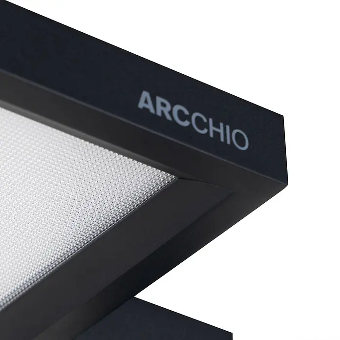 Arcchio Stehleuchte Nelus - Höhe: 197 cm, schwarz, schwarz - Schwarze ARCCHIO Leuchte mit texturiertem Diffusor.