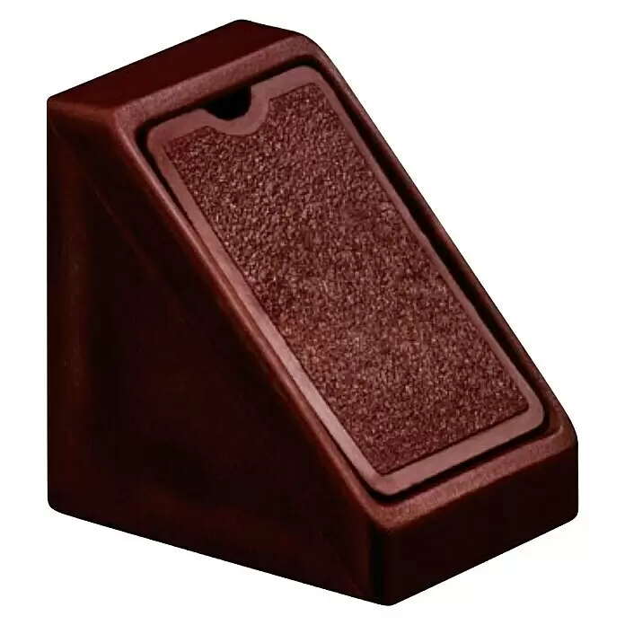 Suki Conector de esquina - 21 x 18 x 21 mm, Marrón oscuro - Conector de esquina de plástico marrón con panel texturizado y empotrado.