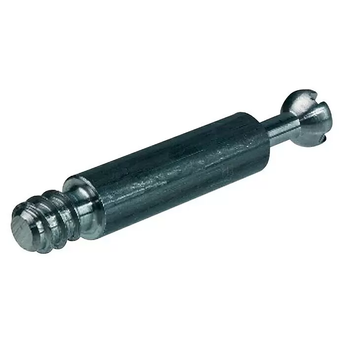 Häfele Perno de conexión - Largo: 42 mm, Longitud rosca: 8 mm - Tornillo conector de mueble de metal gris oscuro con un extremo roscado y un accionamiento de leva de cuatro alas.