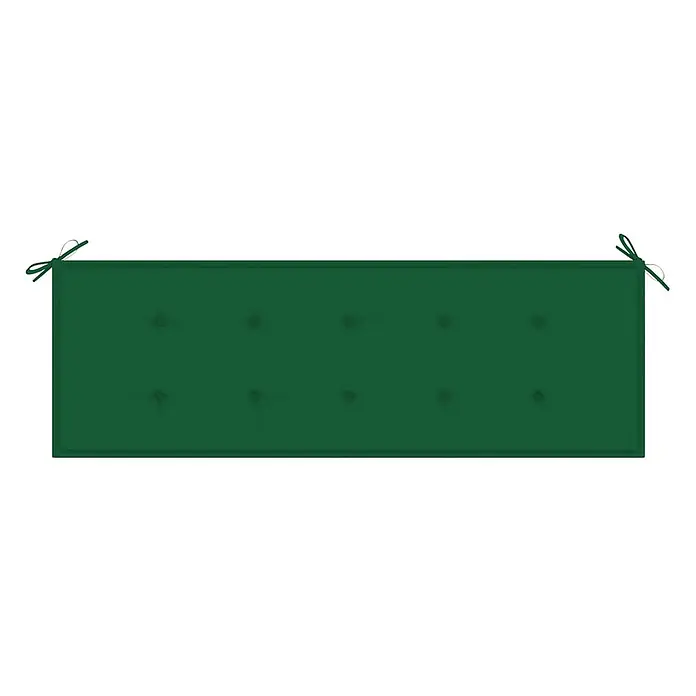 Furnicato Gartenbank - Grün - Grüne Bankauflage mit Knöpfen und Befestigungsbändern.