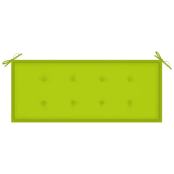 Furnicato Gartenbank - Knallgrün - Rechteckiges, limettengrünes Polster mit Knopfheftung und Bindebändern an den Ecken.