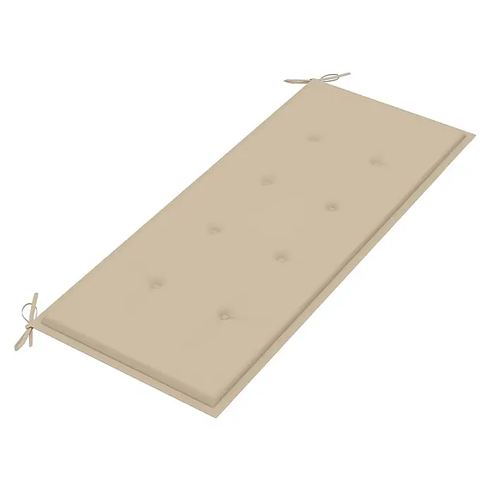 Furnicato Gartenbank - B x T x H: 60 x 120 x 89 cm, Beige - Beiges getuftetes Kissen mit Bändern für eine Bank oder Liege.