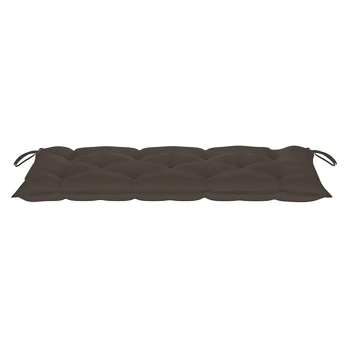 Furnicato Gartenbank Akazienholz geölt - B x T x H: 58 x 120 x 90 cm, Taupe - Dunkelbraunes, gepolstertes Bankkissen mit Bändern zur sicheren Befestigung.