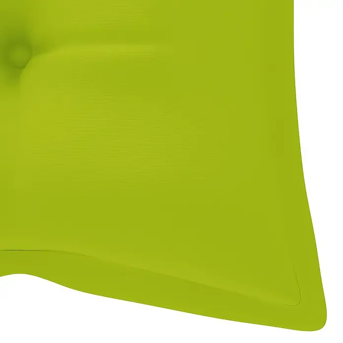 Furnicato Gartenbank Akazienholz geölt - B x T x H: 58 x 120 x 90 cm, Knallgrün - Limettengrünes Stoffkissen mit Knopfheftung.