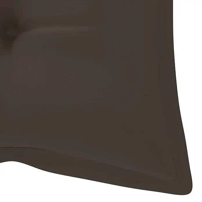 Furnicato Gartenbank Akazienholz geölt - B x T x H: 58 x 120 x 90 cm, Taupe - Dunkelbraunes Stoffkissen mit feiner Textur und Zierknopf.
