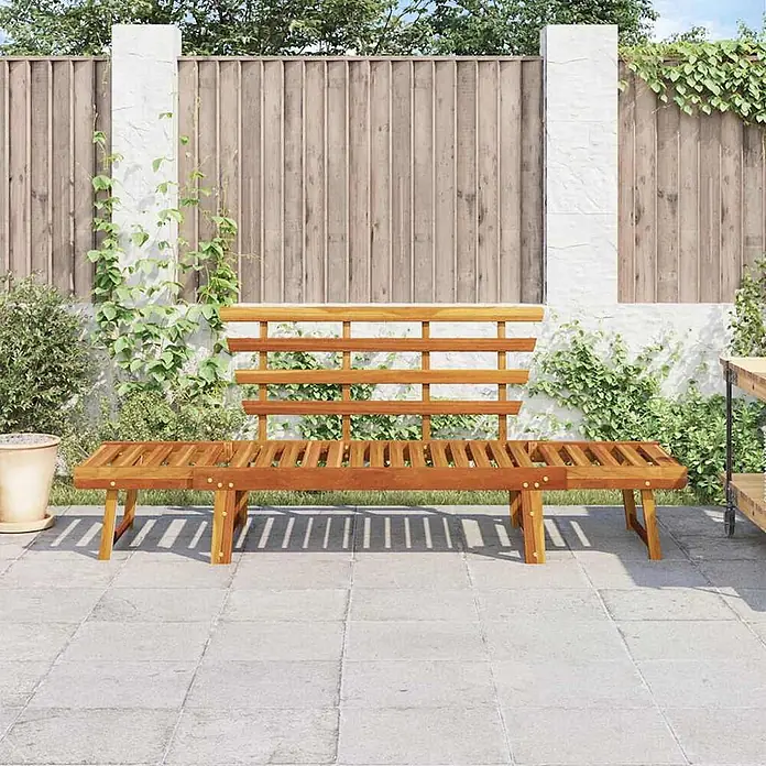 Furnicato Gartenbank Akazien-Massivholz geölt - B x T x H: 190 x 68 x 74 cm, Braun - Gartenbank aus Holz mit Lattenrost-Design, ideal für entspannte Stunden auf der Terrasse. Naturholzfarben.