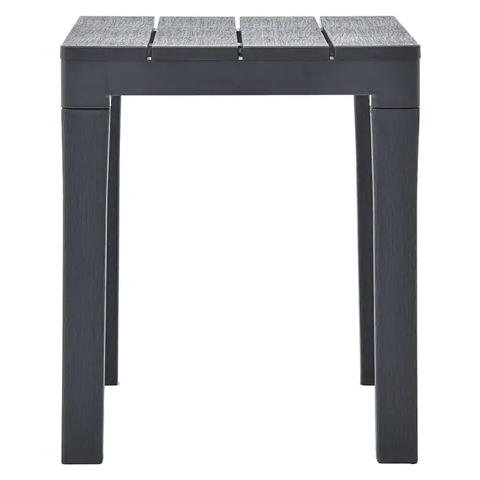 Furnicato Gartenbank Kunststoff Anthrazit - B x T x H: 60 x 38,5 x 45 cm, Anthrazit - Dunkelgrauer Gartentisch mit Lattenplatte und stabilen Beinen.