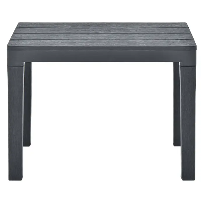 Furnicato Gartenbank Kunststoff Anthrazit - B x T x H: 60 x 38,5 x 45 cm, Anthrazit - Dunkelgrauer, rechteckiger Gartentisch mit Lattenplatte und stabilen Vierkantbeinen.