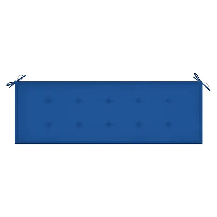 Furnicato Gartenbank - Königsblau - Blaues gestepptes Bankkissen mit Bindebändern.