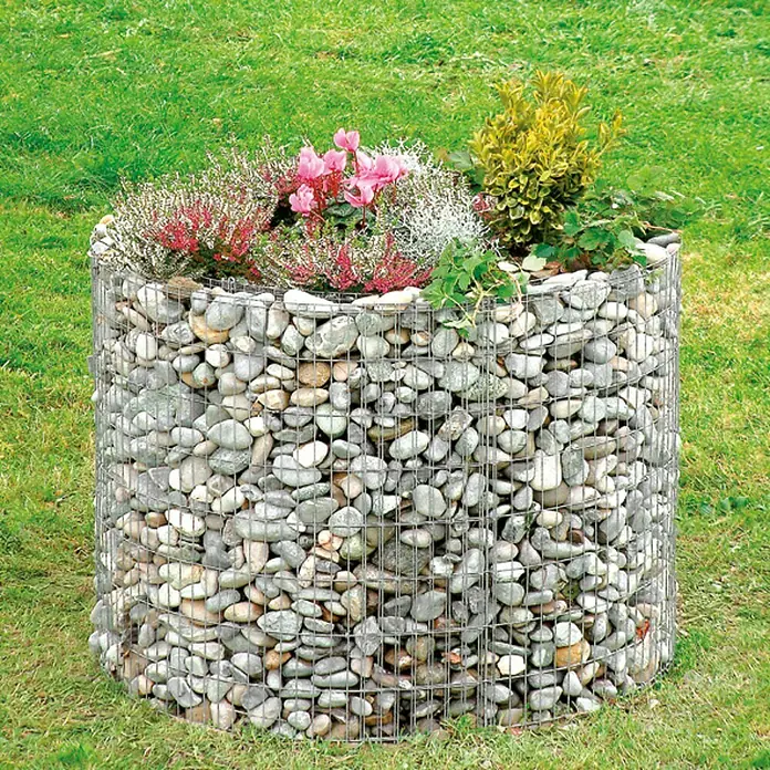 Bellissa Hochbeet - 146 x 80 cm, Metall - Gabionen-Hochbeet mit verschiedenen Blumen und Pflanzen. Ideal für Garten, Terrasse oder Balkon und bietet eine attraktive Bepflanzungsmöglichkeit.