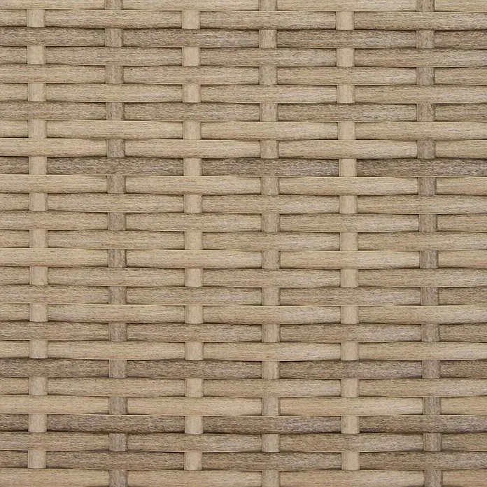 Furnicato Gartenbank pulverbeschichtet - B x T x H: 60 x 105 x 112 cm, Beige und Hellgrau - Natürliche beigefarbene und braune gewebte Textur.
