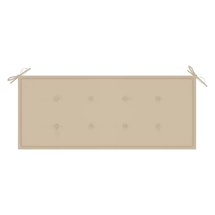 Furnicato Gartenbank - Beige - Rechteckiges beiges getuftetes Kissen mit Eckbändern.