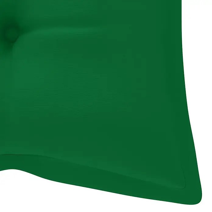 Furnicato Gartenbank Akazienholz geölt - B x T x H: 58 x 120 x 90 cm, Grün - Grünes Stoffkissen mit sichtbarer Knopfheftung und abgerundeter Kante.