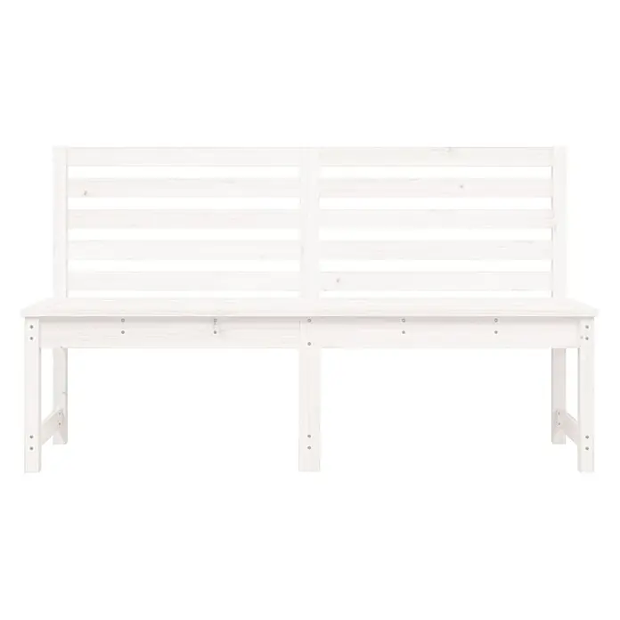 Furnicato Gartenbank Kiefer-Massivholz - B x T x H: 48 x 157,5 x 91,5 cm, Weiße Kiefer - Weiße Holzbank mit Lattenrückenlehne.