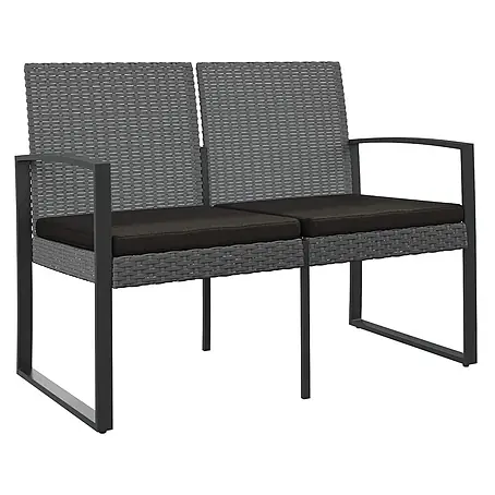 Furnicato  Gartenbank PP-Rattan Anthrazit