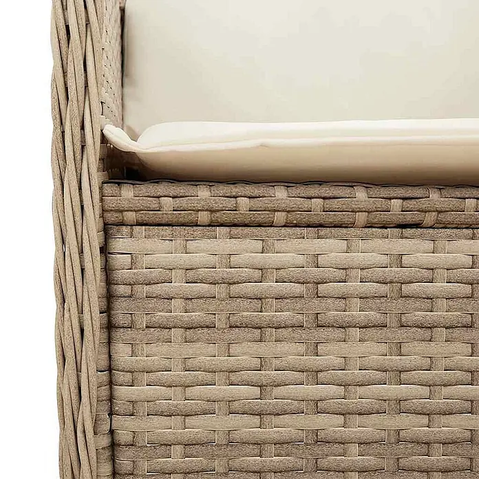 Furnicato Gartenbank - B x T x H: 95 x 110 x 95 cm, Beige und Creme - Geflochtener Rattan-Gartenstuhl mit cremefarbenen Kissen.