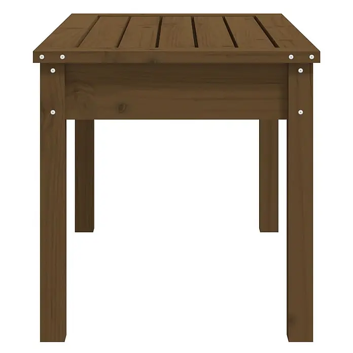 Furnicato Gartenbank Kiefer-Massivholz Honigbraun - B x T x H: 80 x 44 x 45 cm, Honigbraune Kiefer - Brauner Latten-Gartentisch aus Holz.