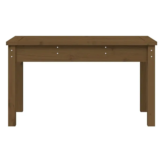 Furnicato Gartenbank Kiefer-Massivholz Honigbraun - B x T x H: 80 x 44 x 45 cm, Honigbraune Kiefer - Brauner hölzerner Gartentisch mit Lattenplatte und sichtbaren Schrauben.