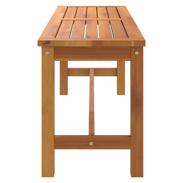 Furnicato Gartenbank Akazien-Massivholz geölt - B x T x H: 35 x 110 x 45 cm, Braun - Rechteckige braune Gartenbank aus Holz mit Lattenrost.