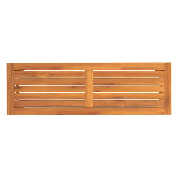 Furnicato Gartenbank Akazien-Massivholz geölt - B x T x H: 35 x 110 x 45 cm, Braun - Braunes rechteckiges Lattenrostpaneel aus Holz mit mittlerer Stütze.