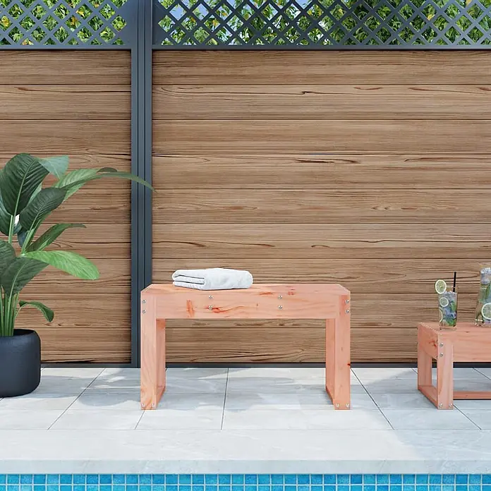 Furnicato Gartenbank - Natürliches Douglasie - Helle Holzbänke, ideal für den Poolbereich, für Handtücher und Getränke.